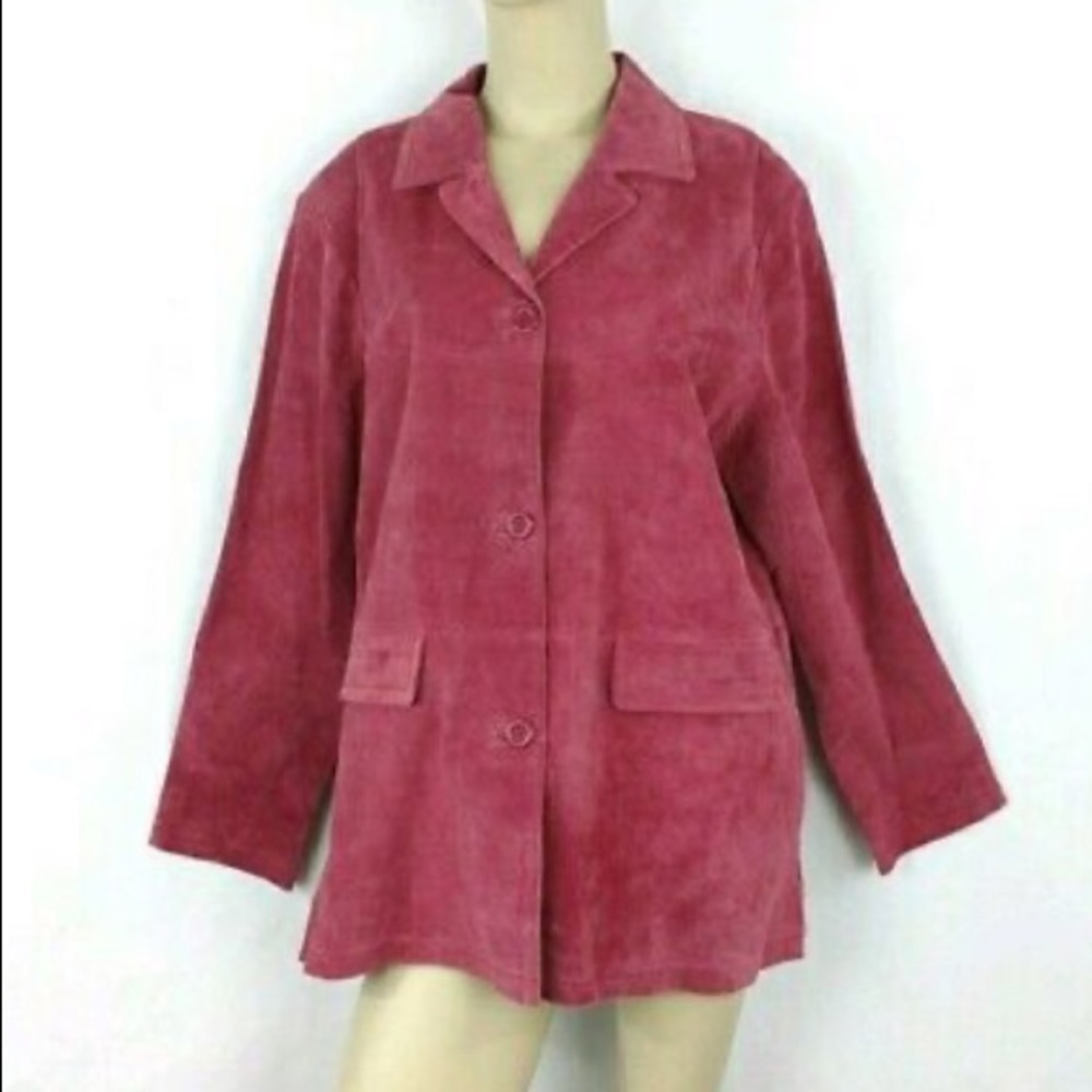 Leather Blazer Jacket Red